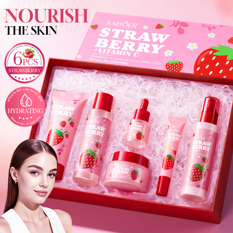 Luxury Skincare Set - Strawberry VC Brightening Luxury Care 6-piece