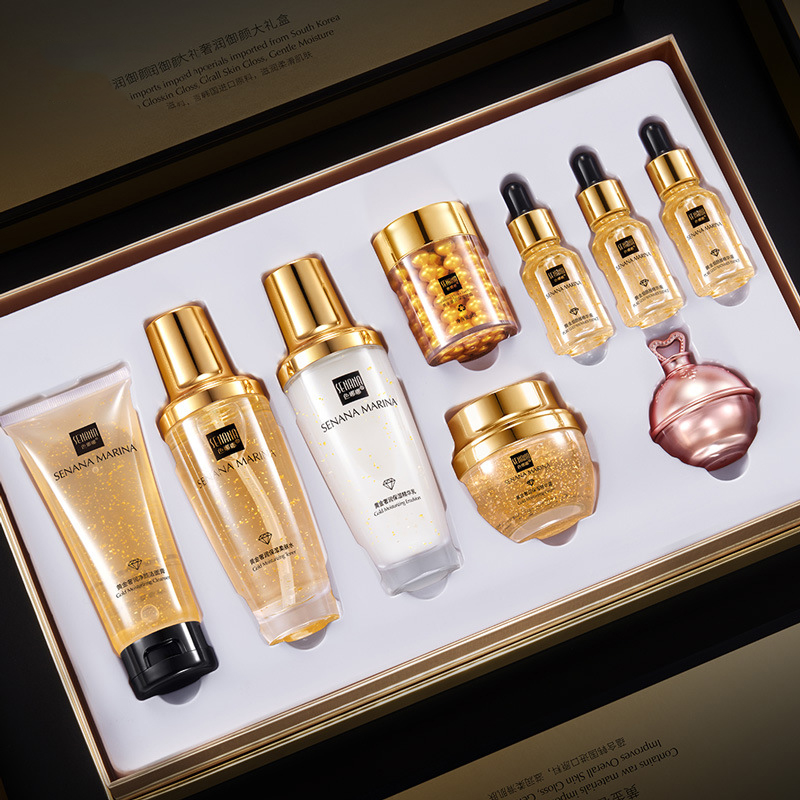 Women 24K Gold Skin Care Set 9 - Luxury Skincare Kit 评论和价格