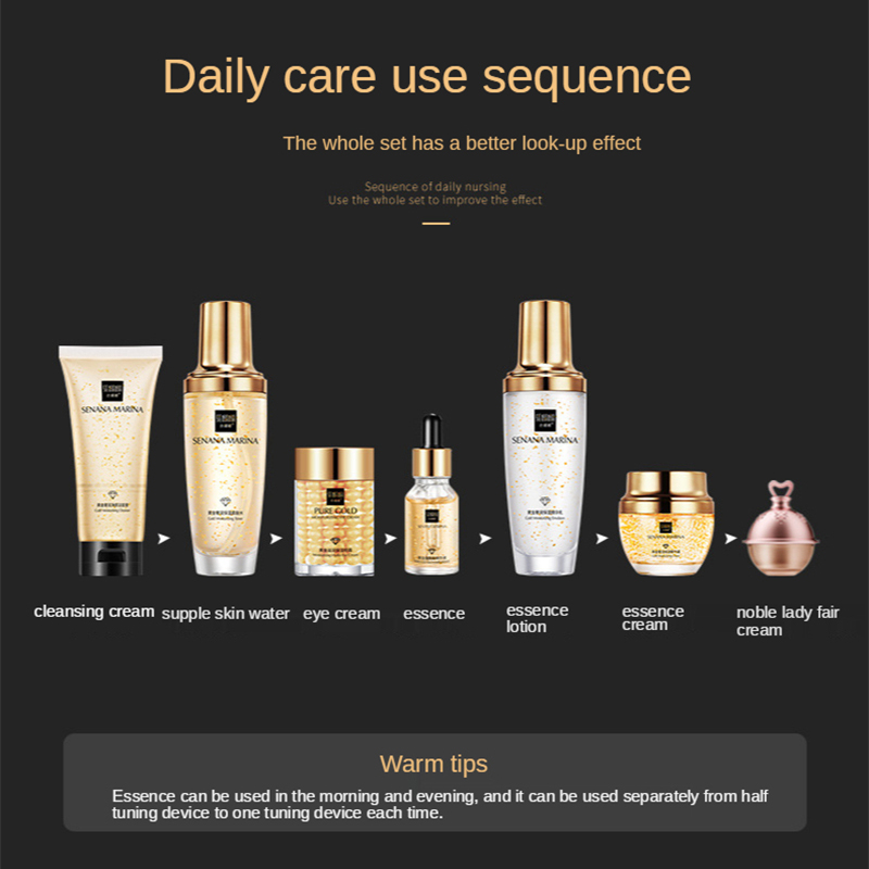 Women 24K Gold Skin Care Set 9 - Luxury Skincare Kit 评论和价格