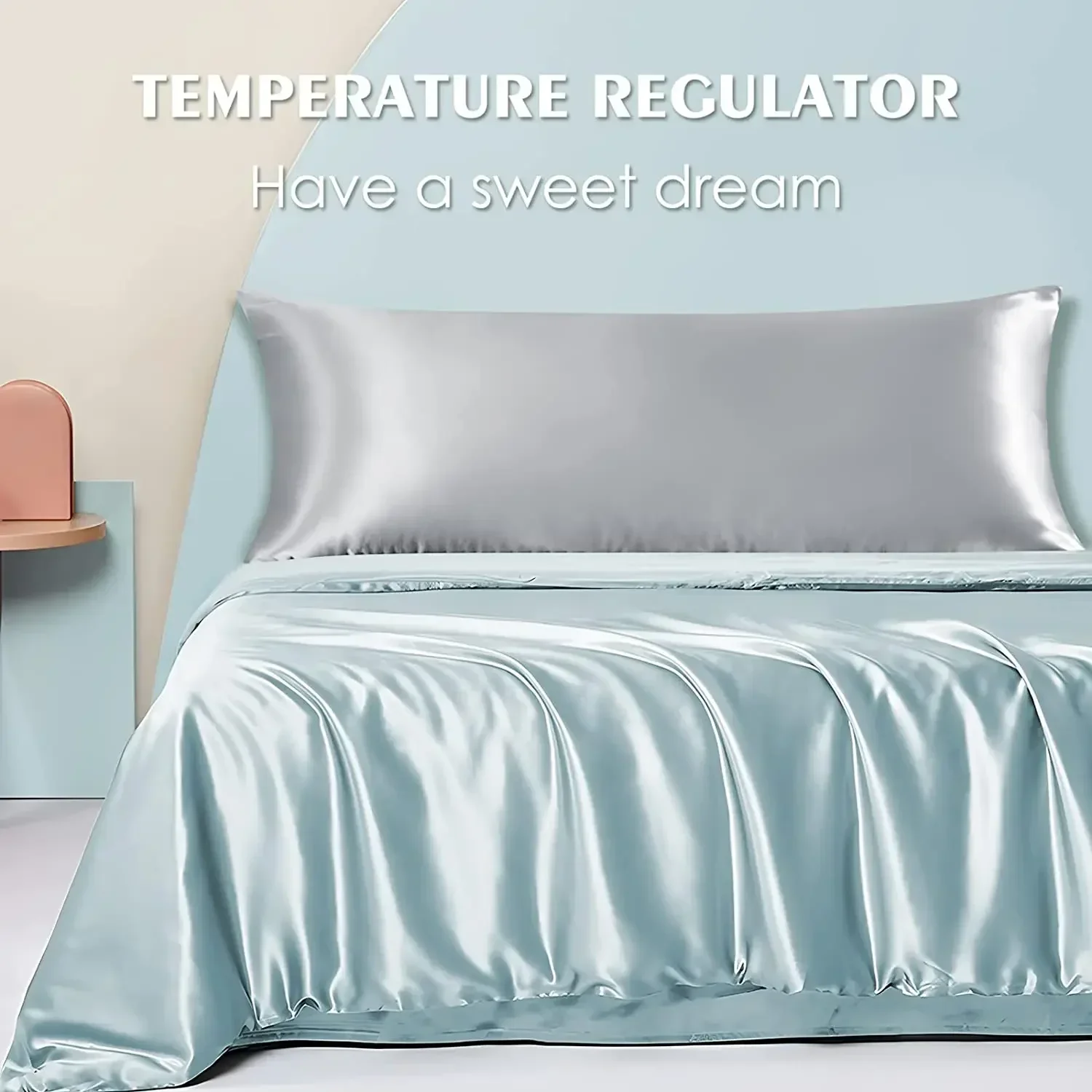 1pc Luxurious Satin Pillowcase - Luxury Skincare Aesthetic 评论和价格