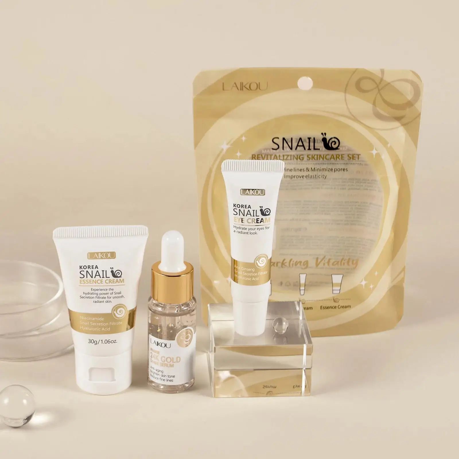 24K Gold Snail Repair Serum Ey - Luxury Skincare Line 评论和价格