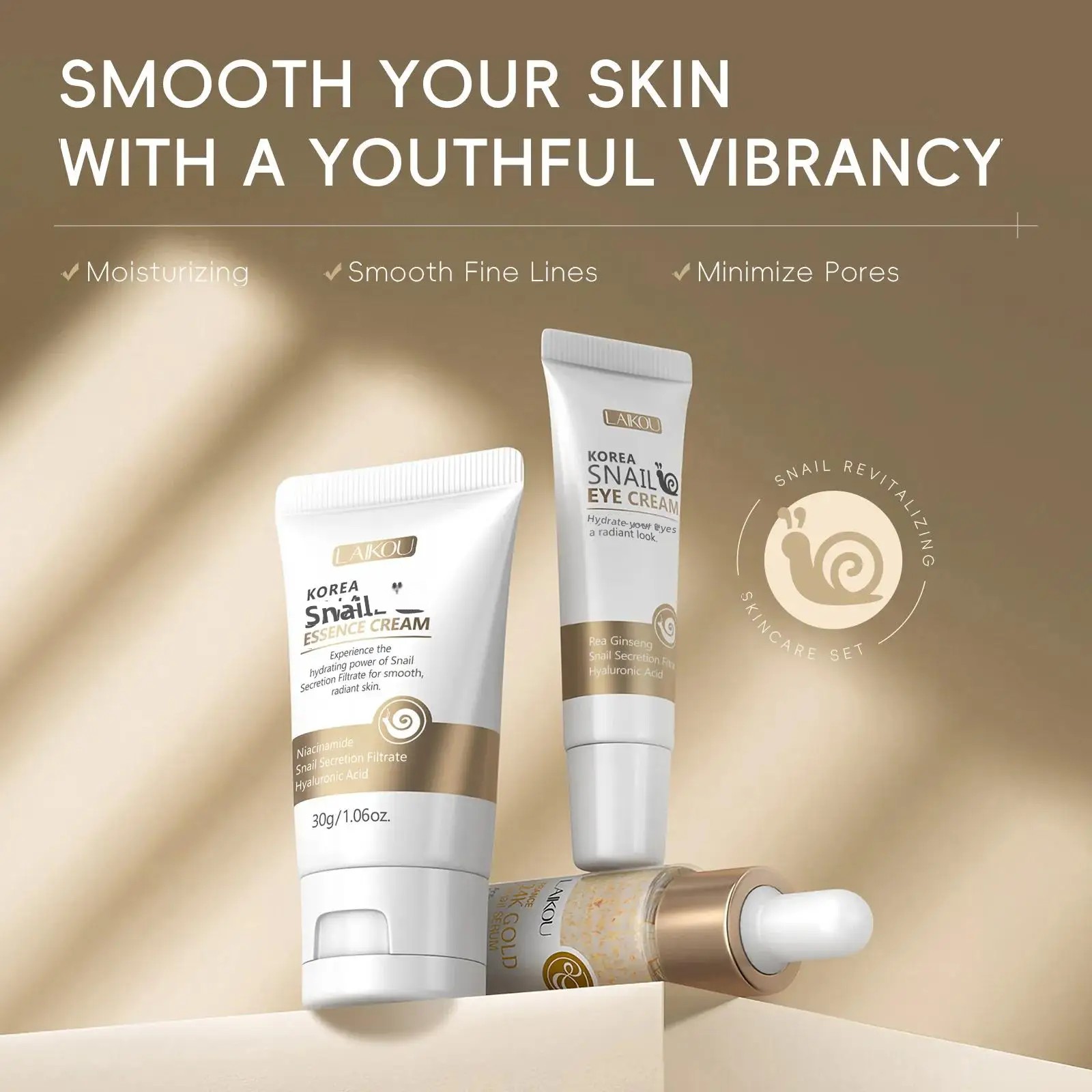 24K Gold Snail Repair Serum Ey - Luxury Skincare Line 评论和价格